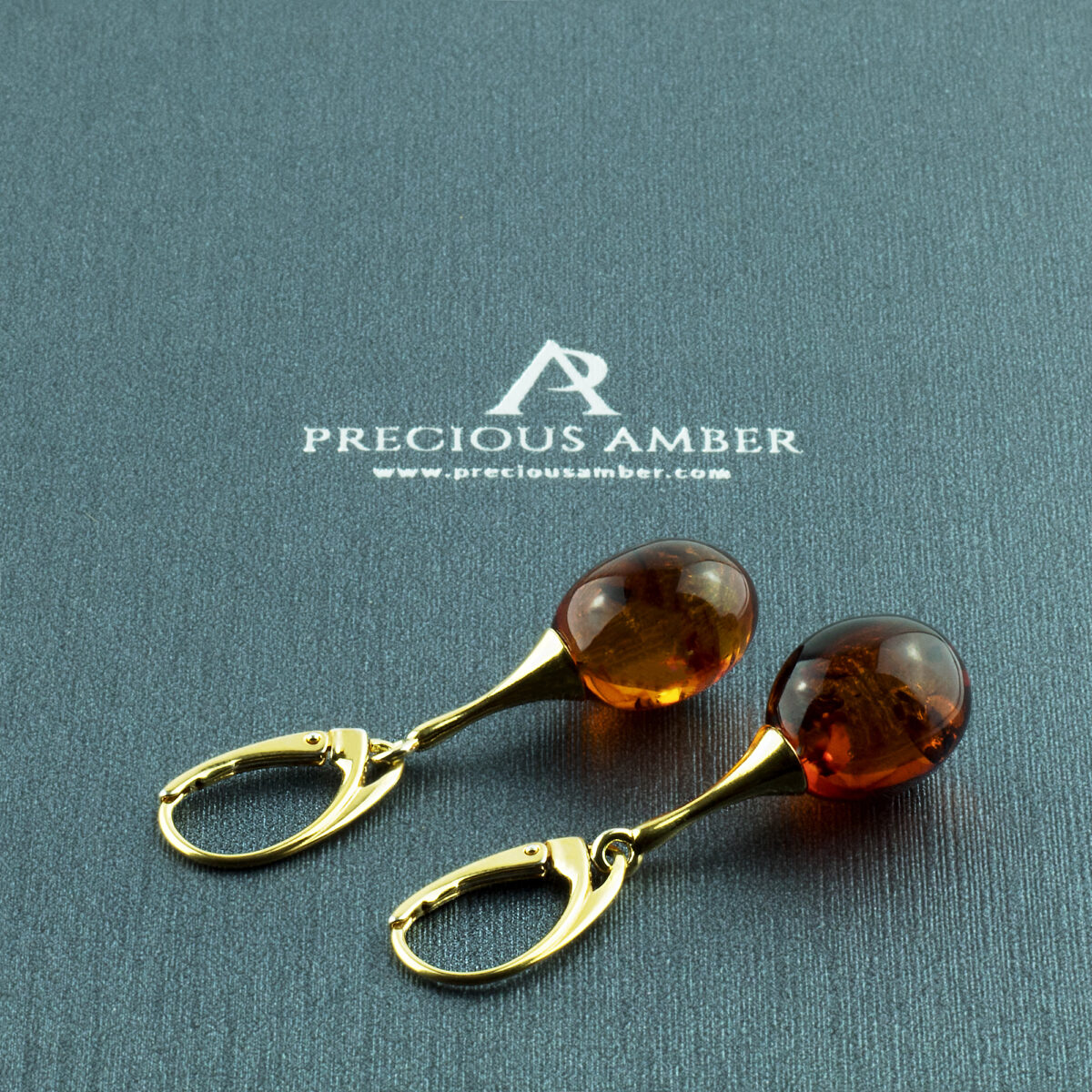 Amber Olive Gold Earrings - Image 1