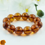 Large Cognac Amber Bracelet 20mm - Image 2