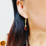 Amber Olive Gold Earrings - Image 2