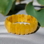 Elastic Butterscotch Amber Bangle Bracelet - Image 4