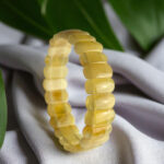 Elastic Butterscotch Amber Bangle Bracelet - Image 5