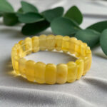 Elastic Butterscotch Amber Bangle Bracelet - Image 6