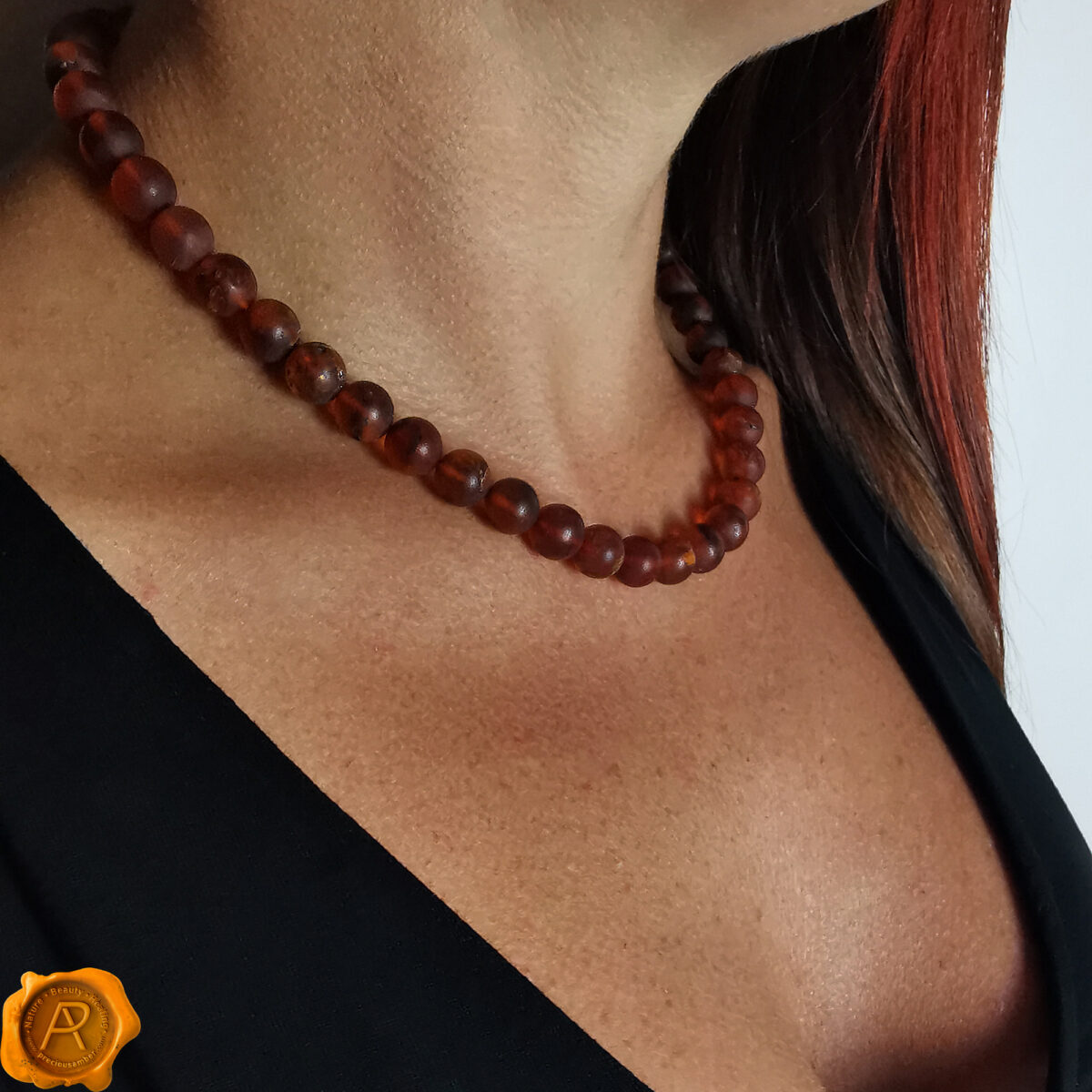 Raw Orange Amber Necklace - Image 2