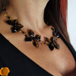 Green Amber Floral Necklace - Image 2