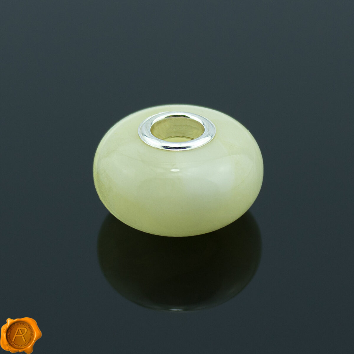 White-Baltic-Amber-Sterling-Silver-Pandora-Charm-Trollbead-Bracelet White Amber Charm - Image 3