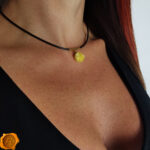 Amber Gold Choker Pendant - Image 2