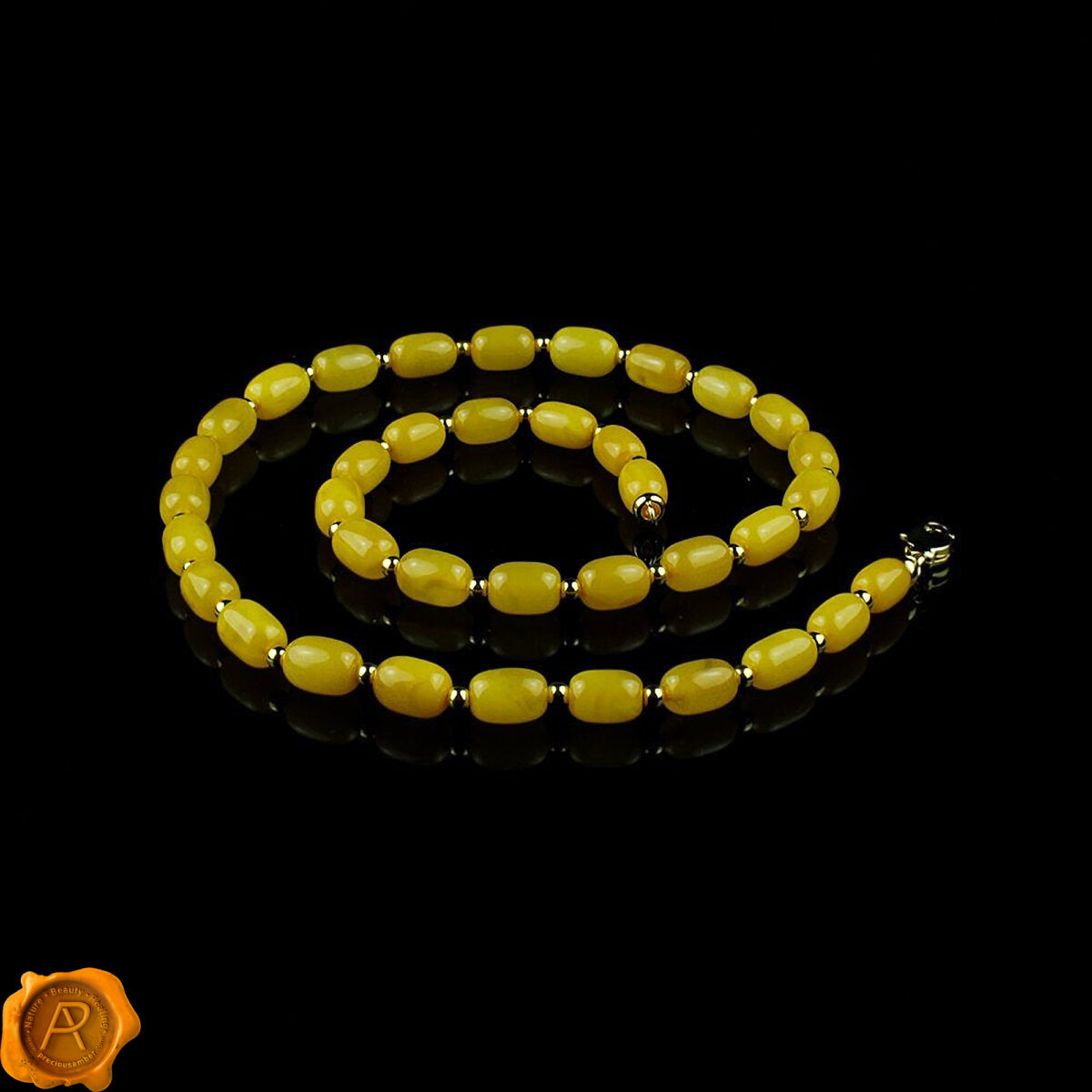 Amber Barrel Necklace - Image 4