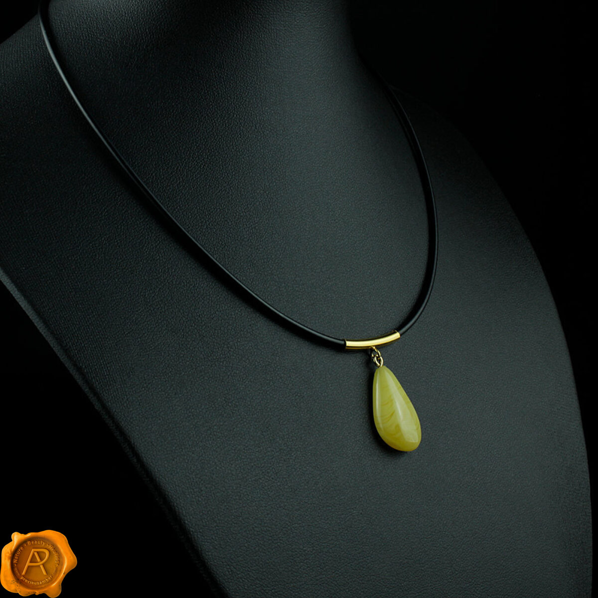 Amber Gold Choker Pendant - Image 1