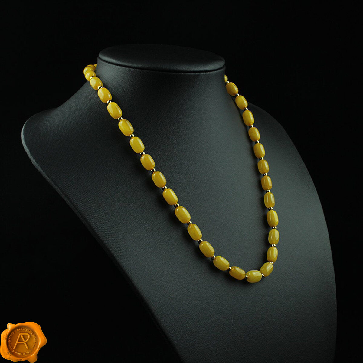Amber Barrel Necklace - Image 1