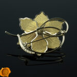 Amber Gold Swarovski Brooch - Image 4