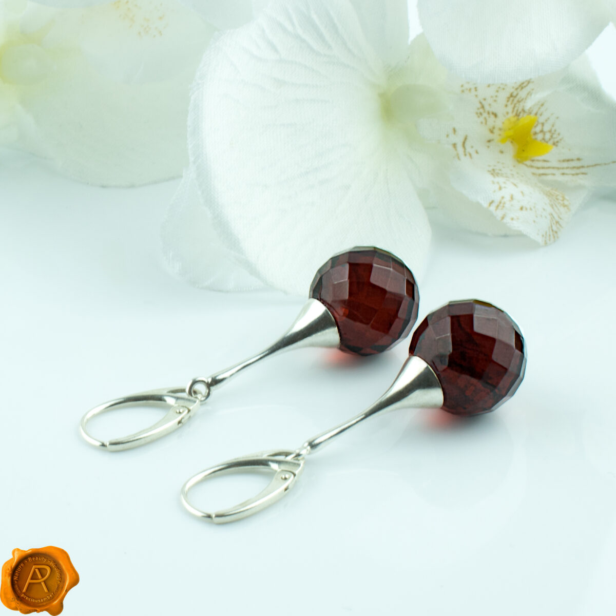 Luxurious Cherry Amber Earrings - Image 2
