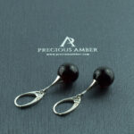 Cherry Amber Sphere Earrings