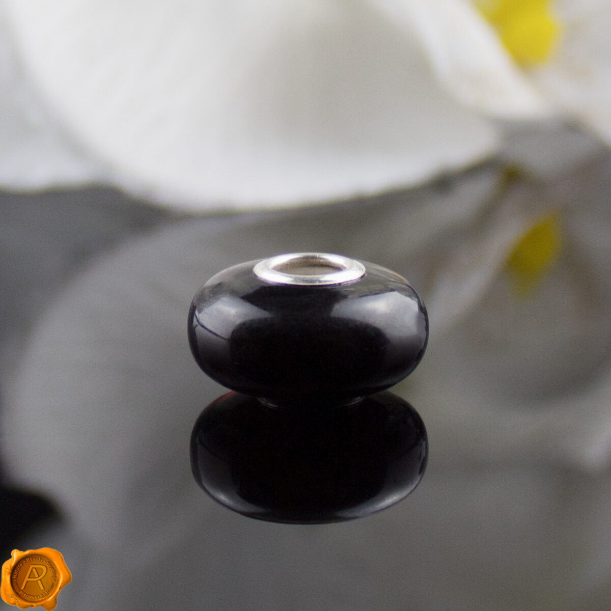Black-Cherry-Baltic-Amber-Sterling-Silver-Pandora-Charms-Beads-Trollbeads Cherry Amber Charm - Image 1
