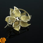 Amber Gold Flower Brooch - Image 4