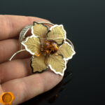 Amber Gold Swarovski Brooch - Image 2