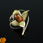 Amber Gold Flower Brooch - Image 3