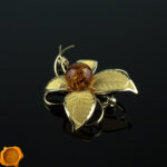 Graceful Amber Gold Brooch - Image 3