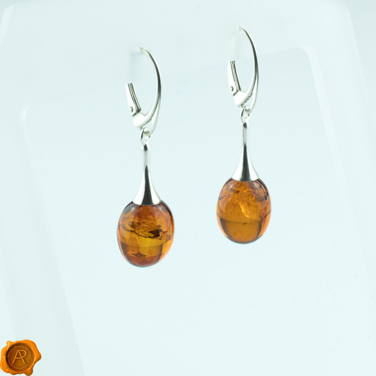 Honey Amber Olive Earrings - Image 3