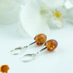 Honey Amber Olive Earrings - Image 2