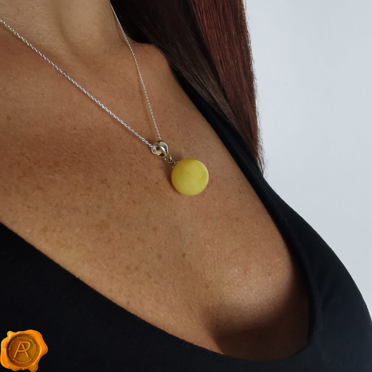 Amber Sphere Pendant 18mm - Image 2