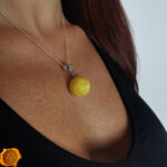 Amber Sphere Pendant 20mm - Image 2