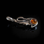 Silver Swan Amber Pendant - Image 3
