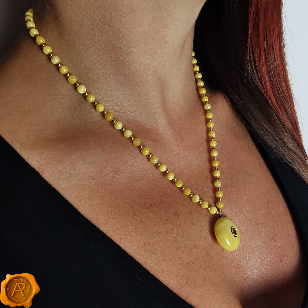 Butterscotch Amber Pendant Necklace - Image 2