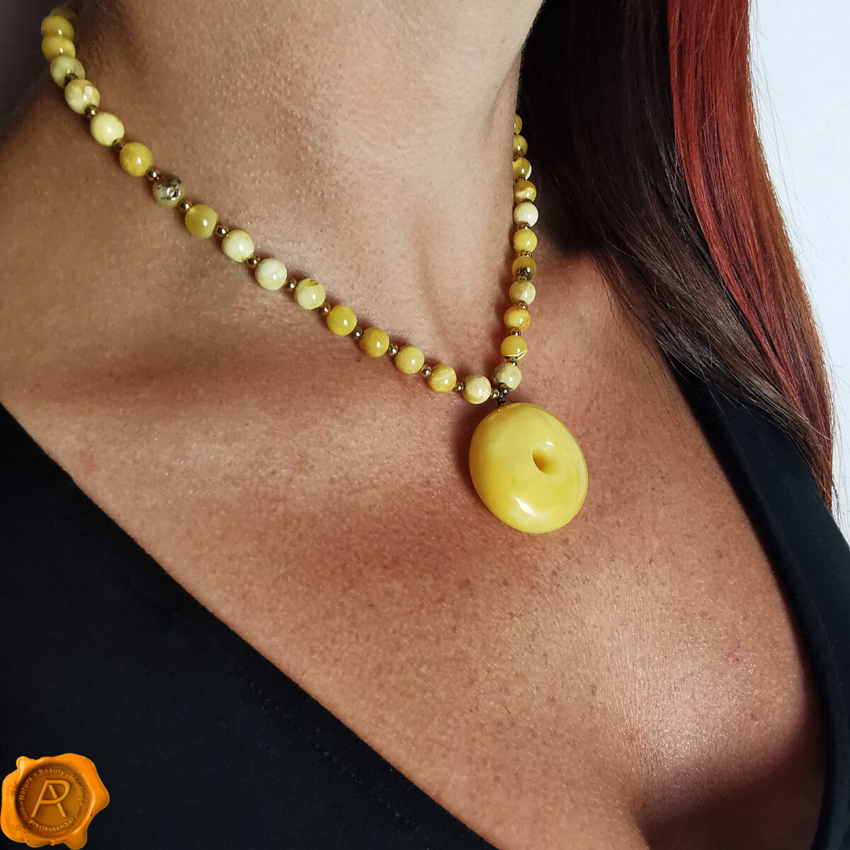 Butterscotch Amber Pendant Necklace - Image 2
