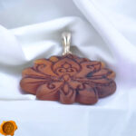 Carved Amber Lotus Flower Pendant - Image 4