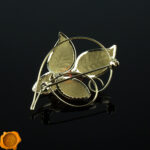 Amber Gold Flower Brooch - Image 4