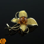 Graceful Amber Gold Brooch