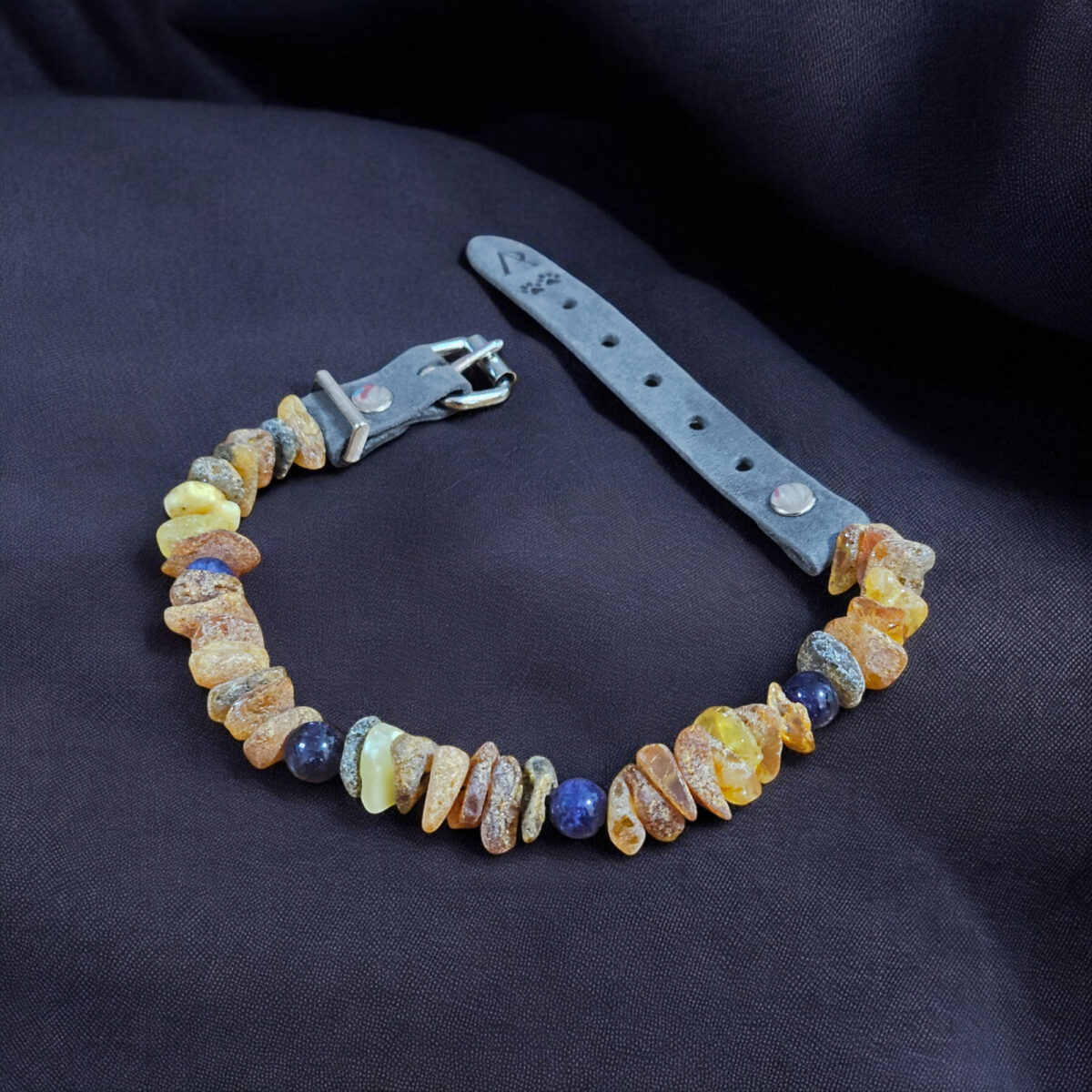 Natural-Raw-Baltic-Amber-Small-Dog-Cat-Collar-Adjustable-Gemstone-Leather-Fancy-Jewelry-for-Small-Large-Dogs-Cats-UK-Ireland