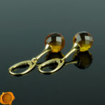 Faceted Amber Gold Earrings - Image 4