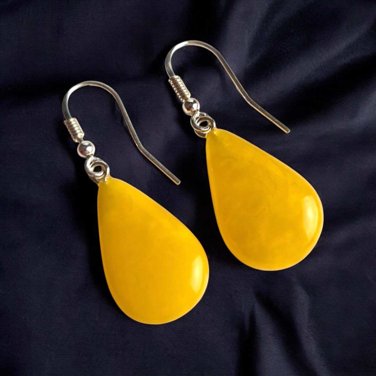 Classic Butterscotch Baltic Amber Earrings Silver Large Gemstone Teardrop Small Natural Real Amber Drop Everyday Jewelry Earrings Gift Women