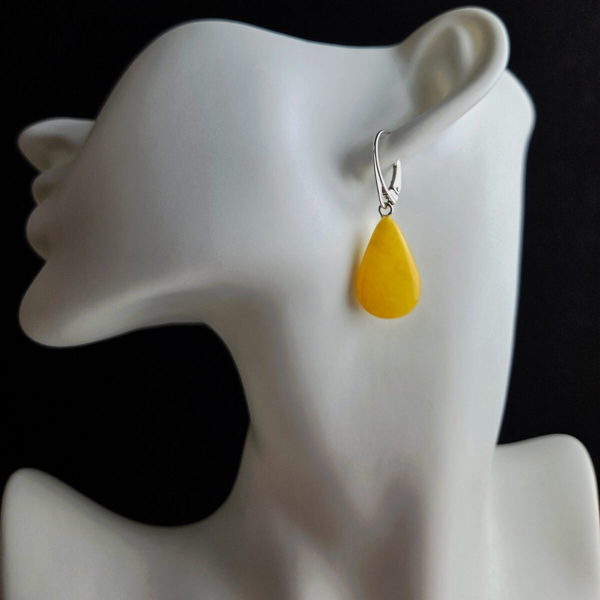 Classic Butterscotch Baltic Amber Earrings Silver Large Gemstone Teardrop Small Natural Real Amber Drop Everyday Jewelry Earrings Gift Women