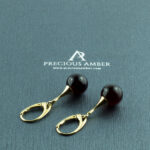Cherry Amber Gold Earrings