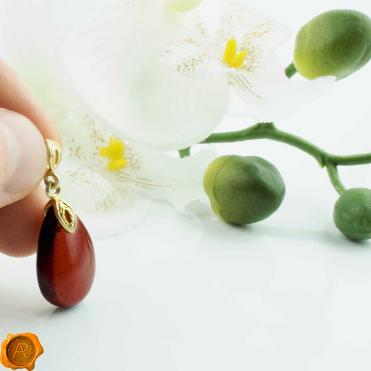 Cherry Amber Gold Teardrop - Image 5