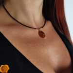Amber Gold Choker Pendant