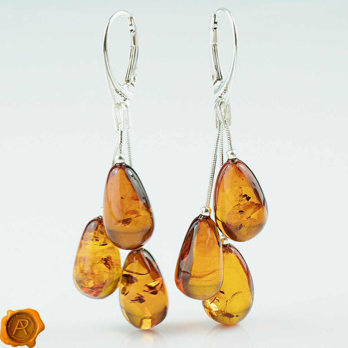 Multi Teardrop Amber Earrings - Image 6
