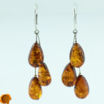Multi Teardrop Amber Earrings - Image 4