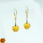 Faceted Amber Gold Earrings - Image 3