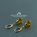 Faceted Amber Gold Earrings