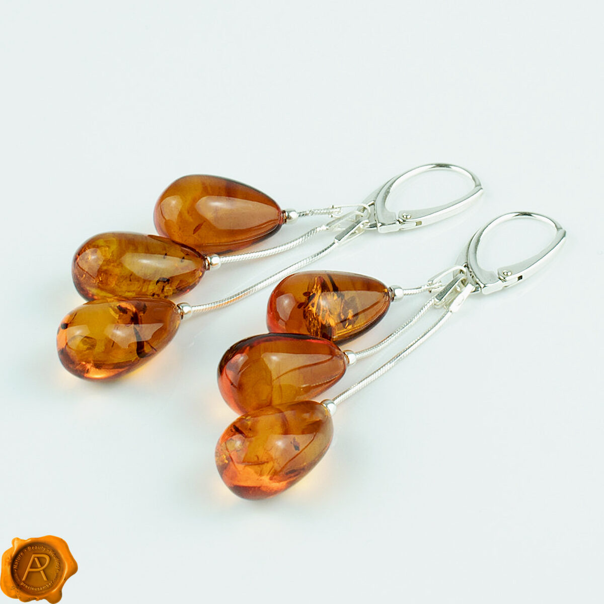 Multi Teardrop Amber Earrings - Image 8