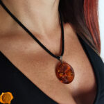 Hand Carved Amber Pendant - Image 2