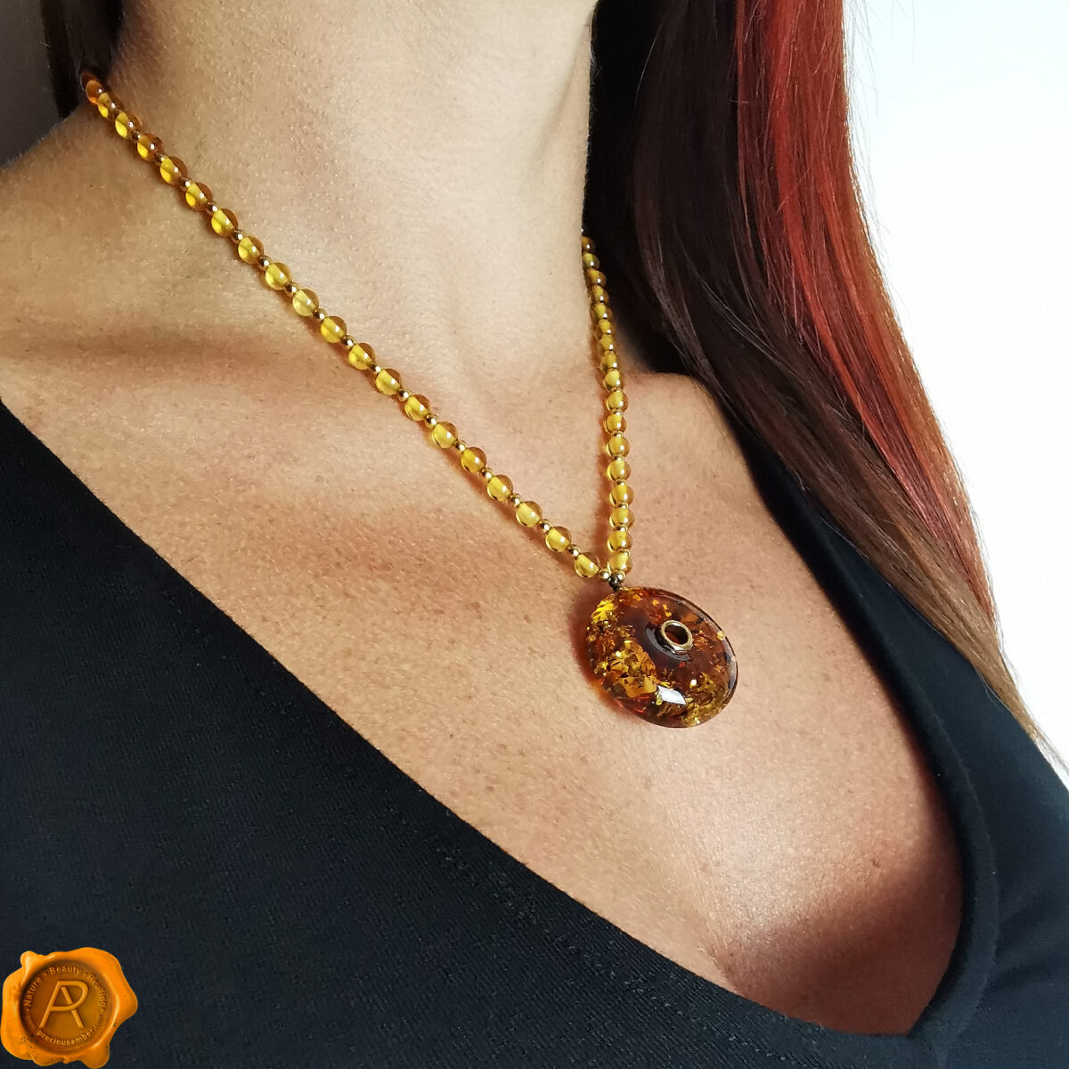 Luxury Amber Amulet Necklace - Image 2