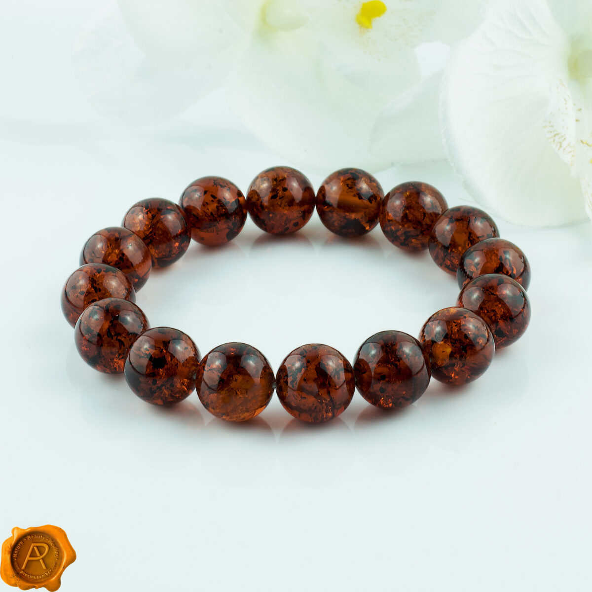Large Cognac Amber Bracelet - Image 1