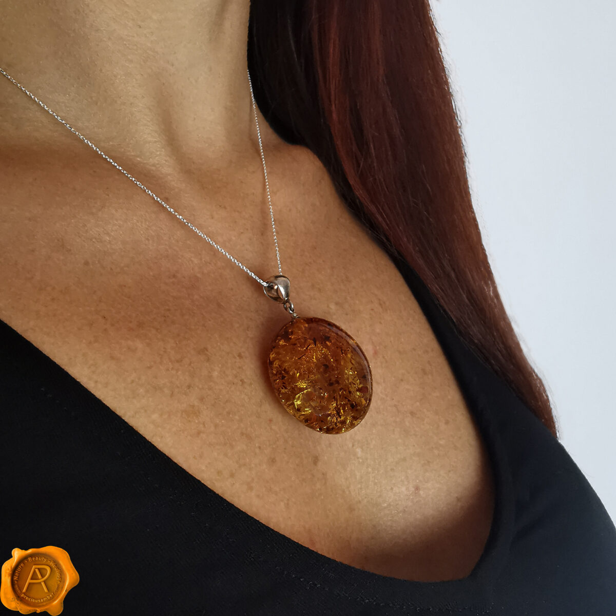 Cognac Amber Amulet Pendant - Image 2