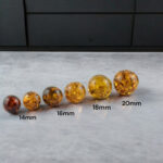 Large Natural Baltic Amber Silver Round Ball Drop Earrings Women, Gemstone Teardrop Sphere Earrings Crystal Earring Sterling Silver