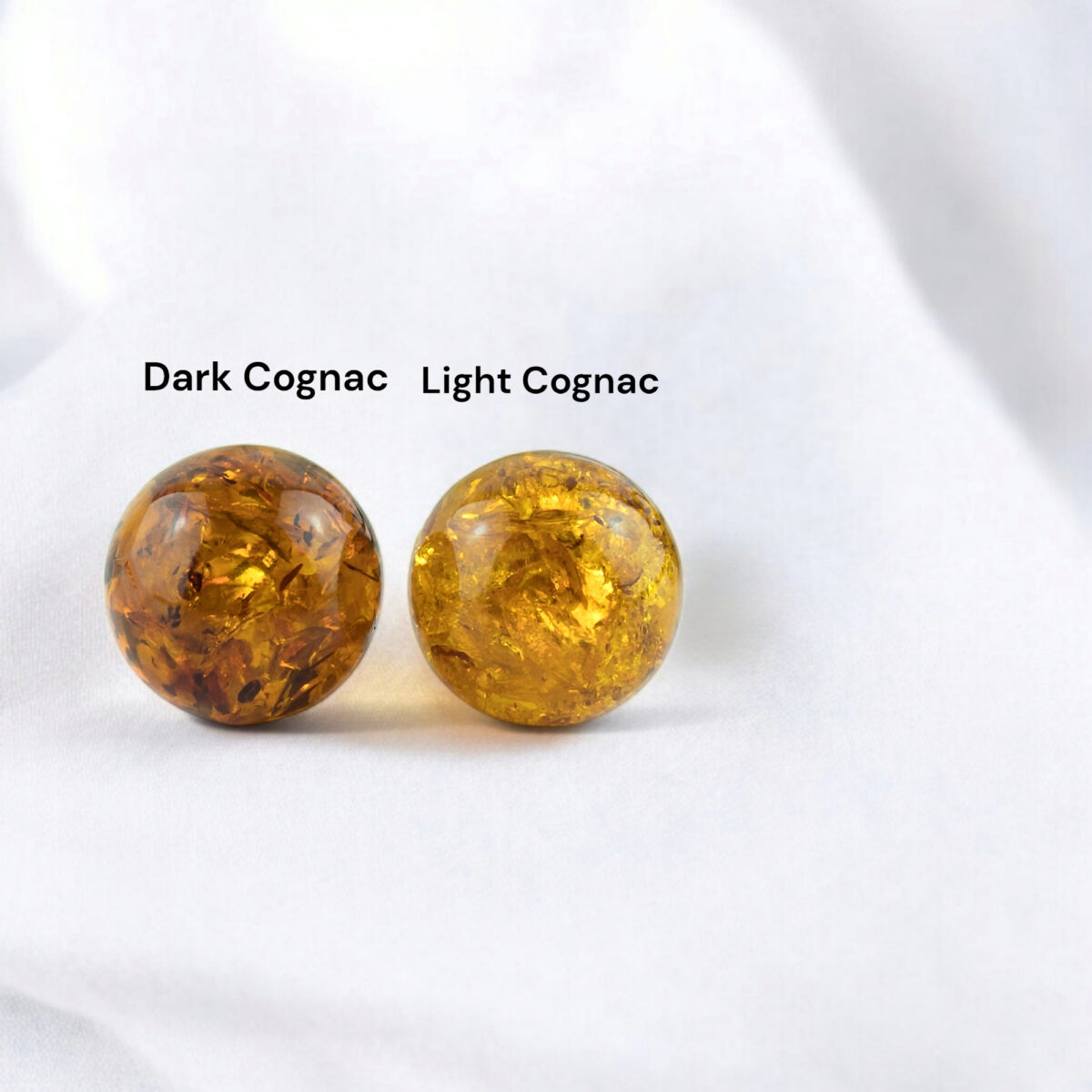 Cognac Amber Sphere Earrings 20mm - Image 6