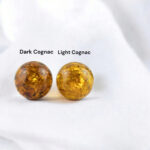 Cognac Amber Sphere Earrings 20mm - Image 6